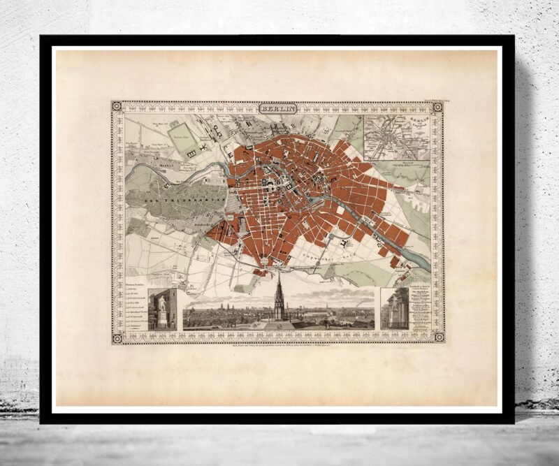 Old Map of Berlin Germany 1860 Vintage Map | Vintage Poster Wall Art Print | Wall Map Print | Old Map Print | Map Gift | Anniversary gift