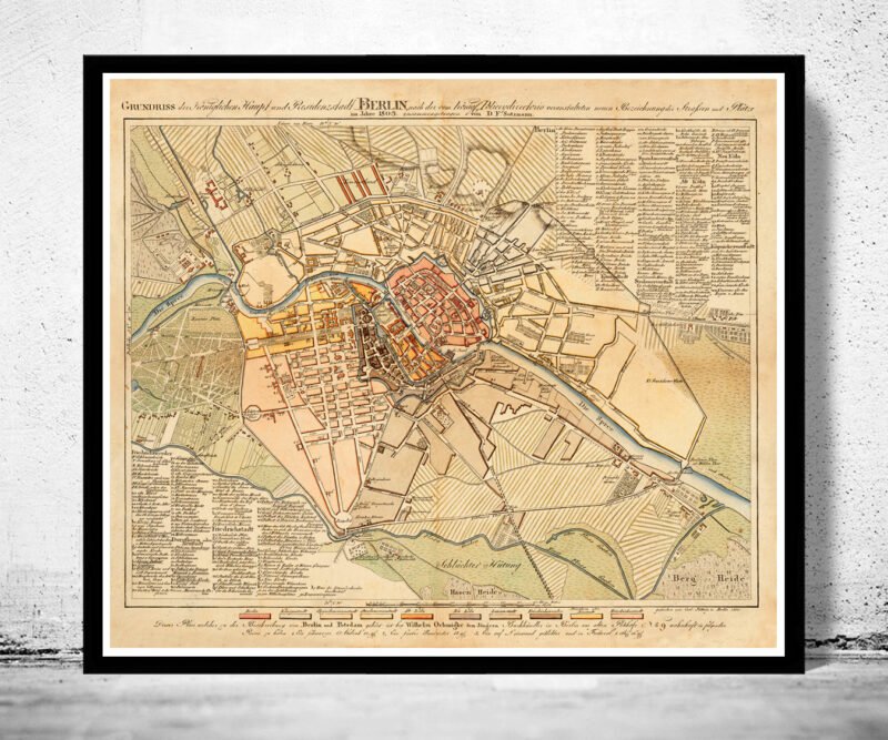 Old Map of Berlin Germany 1805 Vintage Map | Vintage Poster Wall Art Print | Wall Map Print | Old Map Print | Map Gift | Anniversary gift