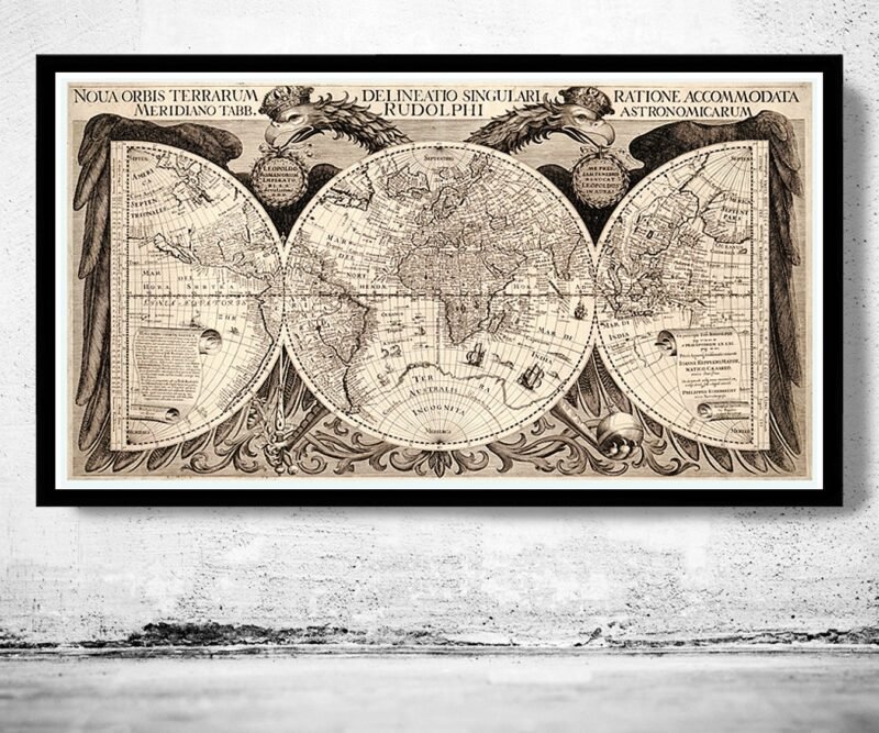 Old World Map 1630 Antique Atlas Map Vintage Map | World Map Gift World Map Print | Vintage World Map | World Map Wall Art | Map Gift