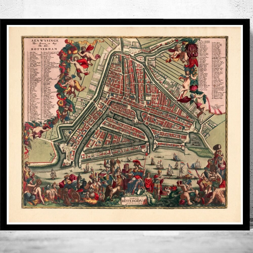 Old Map of Rotterdam Netherlands 1700 Vintage map | Vintage Poster Wall Art Print | Wall Map Print | Old Map Print | Map Gift