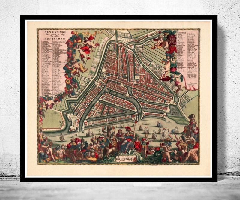 Old Map of Rotterdam Netherlands 1700 Vintage map | Vintage Poster Wall Art Print | Wall Map Print | Old Map Print | Map Gift