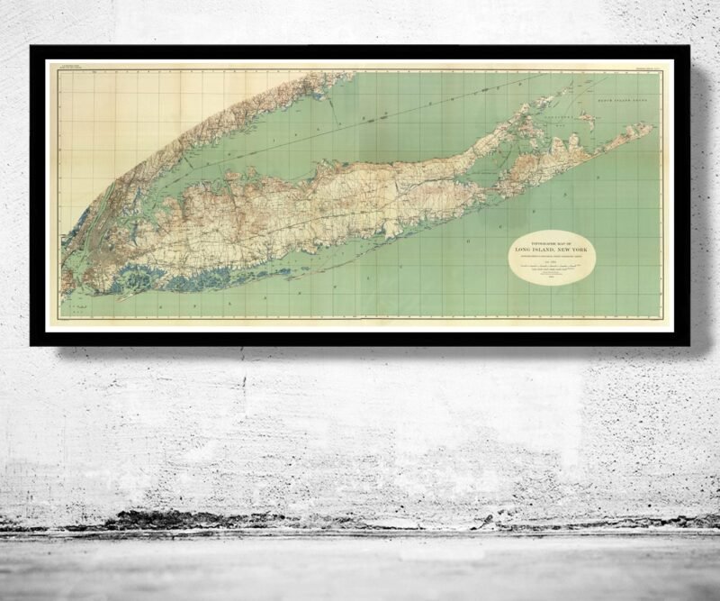 Old Map of Long Island 1913 Vintage Map | Vintage Poster Wall Art Print | Wall Map Print | Old Map Print | Map Gift | Anniversary gift