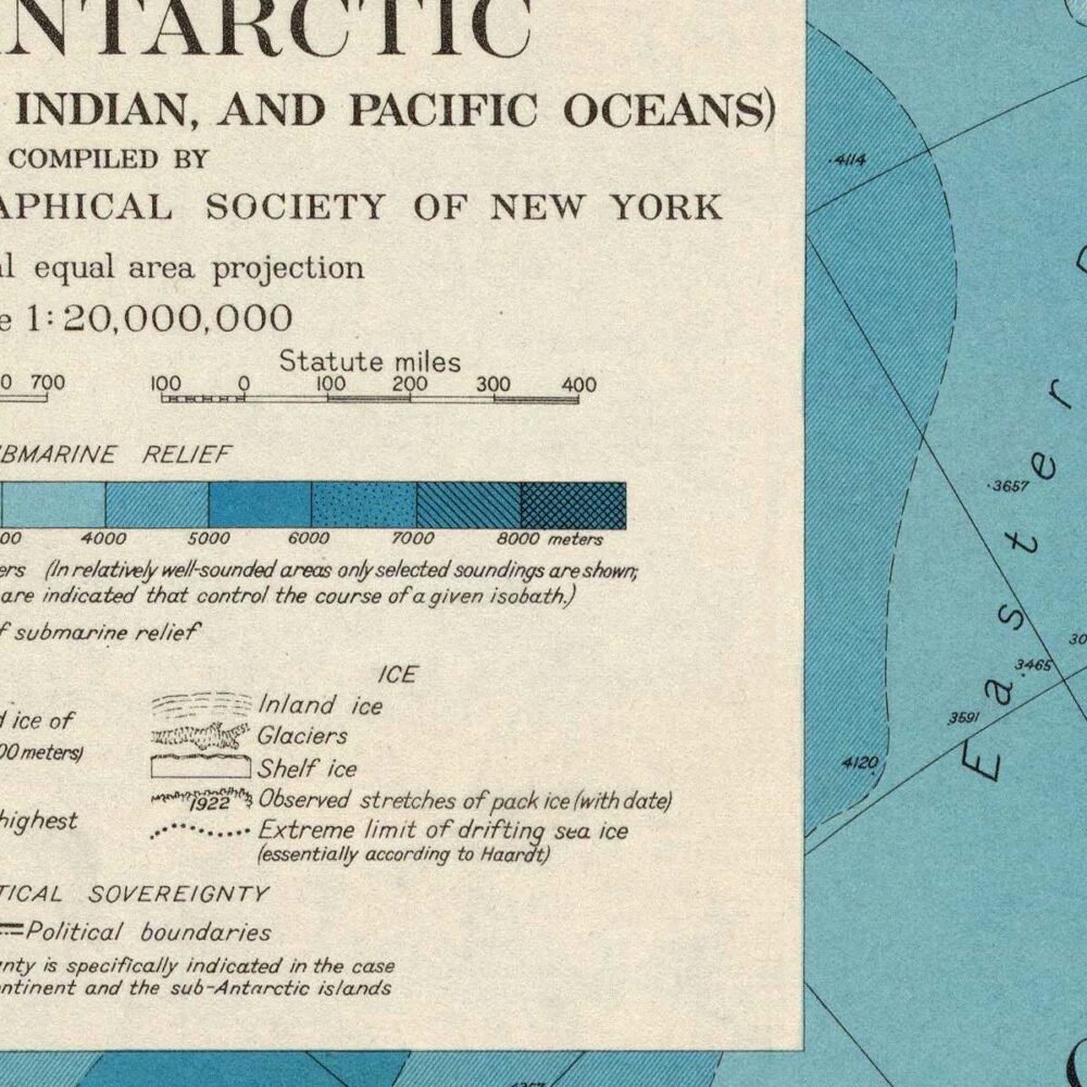 Old Map of Antarctica 1929 Vintage Map of Antarctica | World Map Gift World Map Print | Vintage World Map | World Map Wall Art | Map Gift