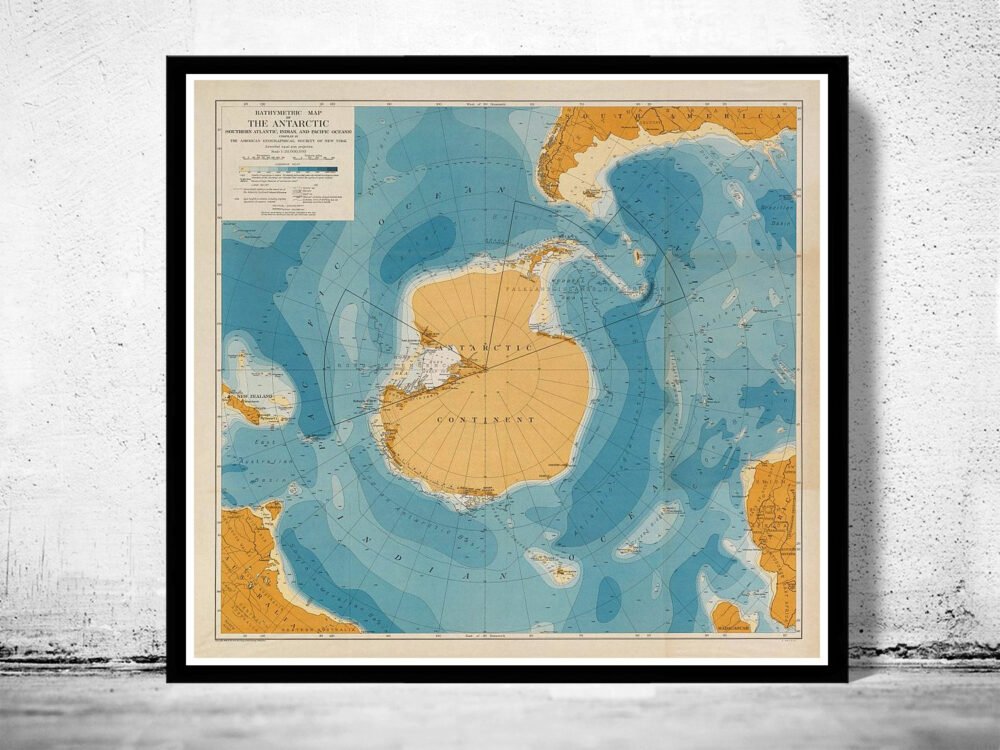 Old Map of Antarctica 1929 Vintage Map of Antarctica | World Map Gift World Map Print | Vintage World Map | World Map Wall Art | Map Gift