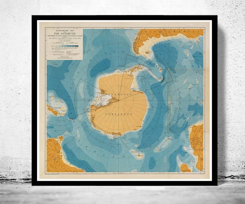 Old Map of Antarctica 1929 Vintage Map of Antarctica | World Map Gift World Map Print | Vintage World Map | World Map Wall Art | Map Gift