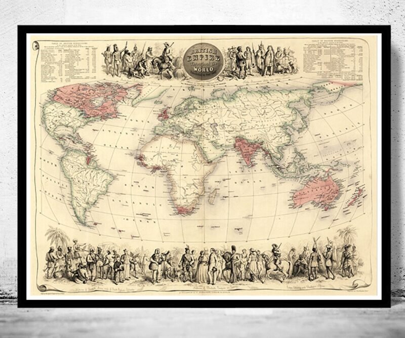 Old World Map Antique Atlas 1850 Vintage Map | World Map Gift World Map Print | Vintage World Map | World Map Wall Art | Map Gift