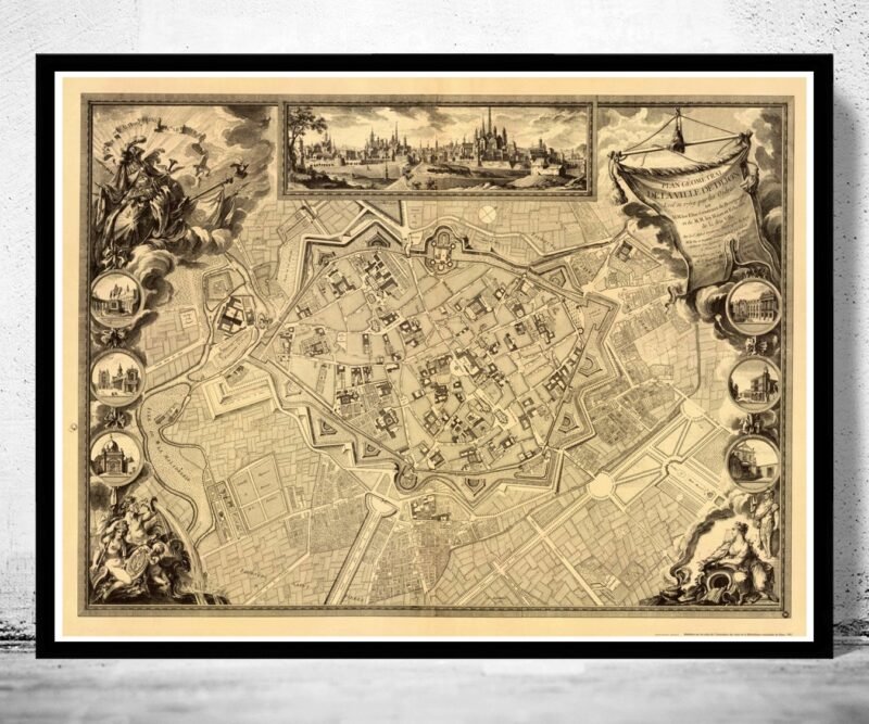 Old Map of Dijon 1759 Vintage Map | Vintage Poster Wall Art Print | Wall Map Print | Old Map Print | Map Gift | Anniversary gift