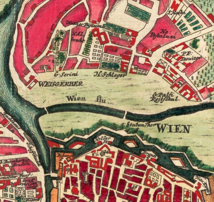 Old Map of Vienna Wien Austria 1712 | Vintage Poster Wall Art Print | Wall Map Print | Old Map Print | Map Gift | Anniversary gift