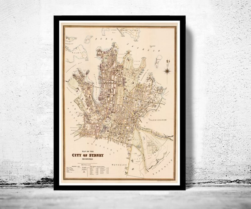 Old Map of Sydney Australia 1895 Vintage Map of Sydney | Vintage Poster Wall Art Print | Wall Map Print | Old Map Print | Map Gift