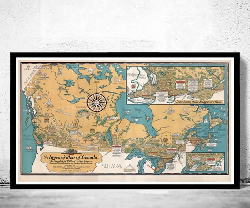 Old Map of Canada Antique North America 1936 Vintage Map | Vintage Poster Wall Art Print | Wall Map Print | Old Map Print | Map Gift