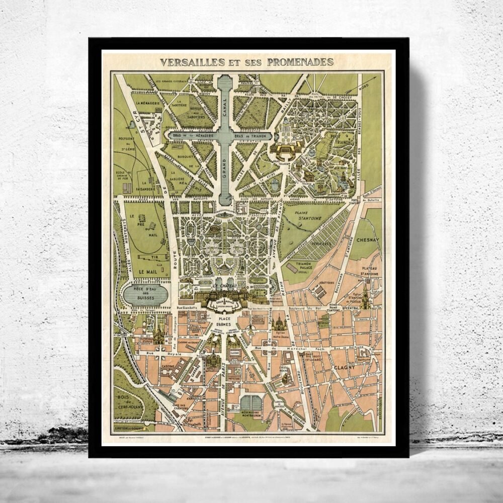 Old Map of Versailles France 1920 | Vintage Poster Wall Art Print | Wall Map Print | Old Map Print | Map Gift | Anniversary gift