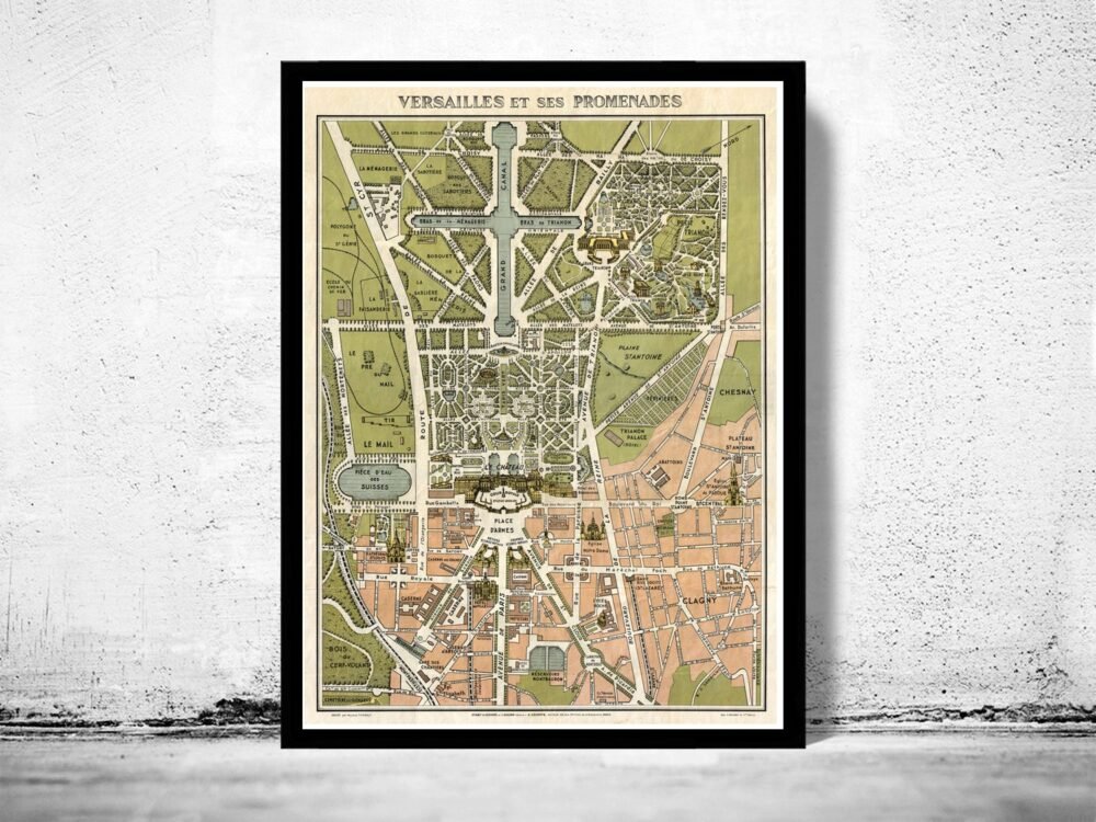 Old Map of Versailles France 1920 | Vintage Poster Wall Art Print | Wall Map Print | Old Map Print | Map Gift | Anniversary gift