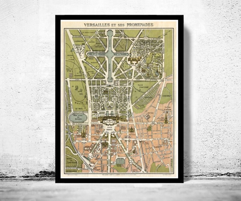 Old Map of Versailles France 1920 | Vintage Poster Wall Art Print | Wall Map Print | Old Map Print | Map Gift | Anniversary gift