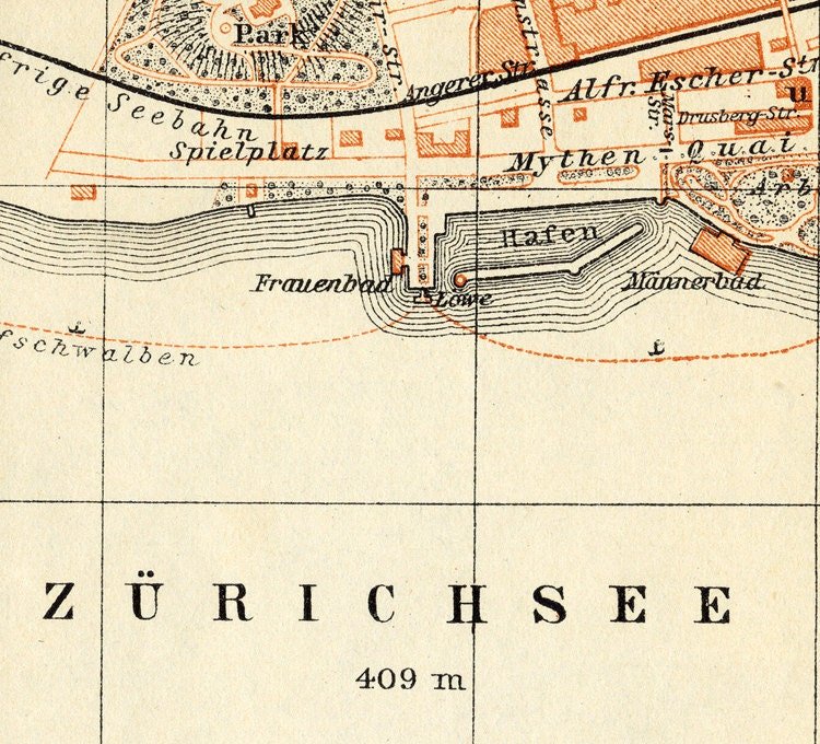 Old Map of Zurich Switzerland 1913 Vintage Map | Vintage Poster Wall Art Print | Wall Map Print | Old Map Print | Map Gift