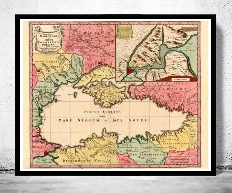 Old Map of Black Sea 1750 Crimea Vintage Map | Vintage Poster Wall Art Print | Wall Map Print | Old Map Print | Map Gift| Housewarming Gift