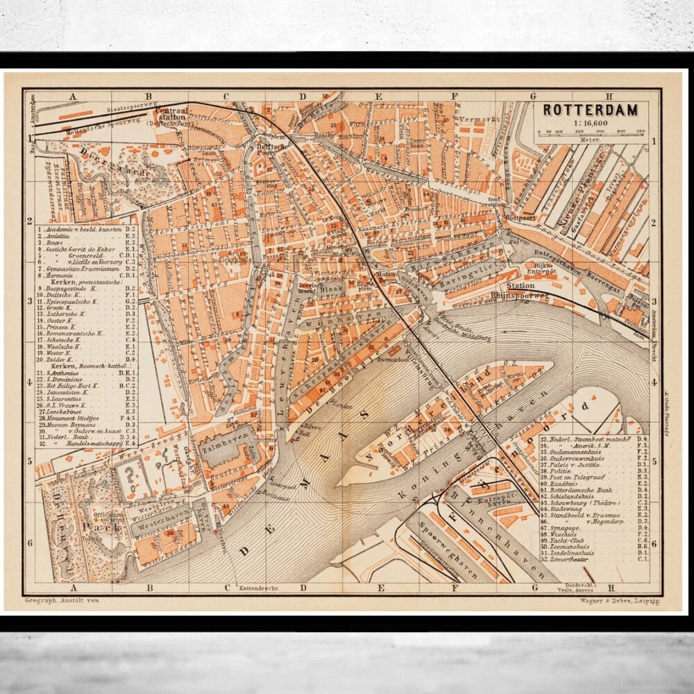 Old Map of Rotterdam Netherlands 1891 Vintage Map | Vintage Poster Wall Art Print | Wall Map Print | Old Map Print | Map Gift